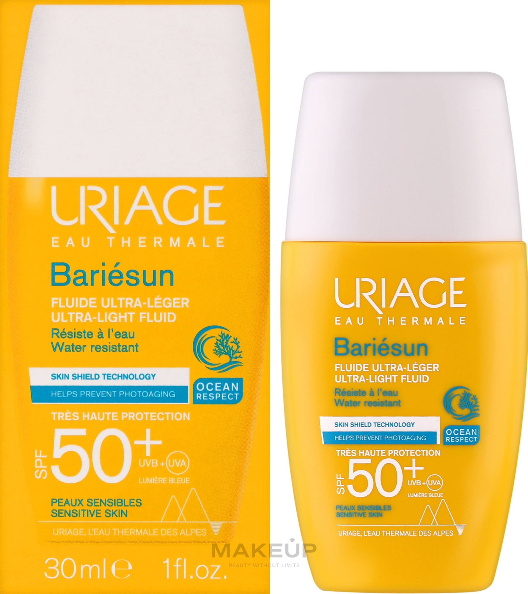 Face Sunscreen Fluid SPF50+ - Uriage Bariesun Ultra-Light Fluid SPF50+  — photo 30 ml