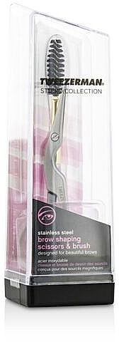 Eyebrow Scissors with Brush - Tweezerman Stainless Steel Brow Shaping Scissors & Brush — photo N1