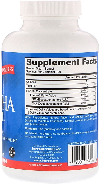 Dietary Supplement "Omega-3 Balance" - Jarrow Formulas EPA-DHA Balance — photo N4