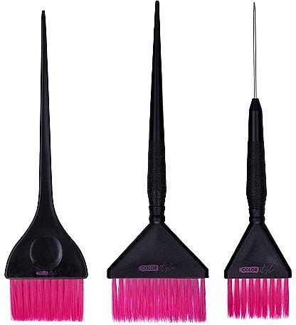 Coloring Brush Set, fuchsia - Bifull Professional 3 Piece Color Brush Set — photo N1