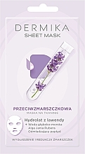 Fragrances, Perfumes, Cosmetics Anti-Wrinkle Mask with Lavender Hydrolat - Dermika Sheet Mask