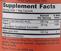 Alpha Lipoic Acid with Vitaminc C & E, 100 mg - Now Foods Alpha Lipoic Acid — photo N4
