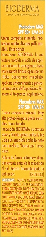 Sun Protection Mineral Powder - Bioderma Photoderm Max SPF50+ Mineral Compact — photo N3