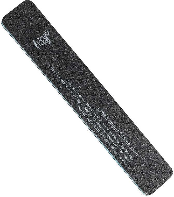 Double-Sided Nail File 100/180, black - Peggy Sage 2-way Rectangular Washable Nail File  — photo N1