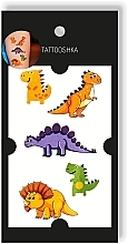 Kids Temporary Tattoo Set "Orange Dinosaurs" - Tattooshka — photo N8