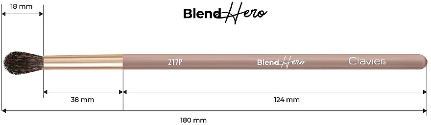 Eyeshadow Blending Brush 217P, natural pony fiber - Clavier Blend Hero — photo N12