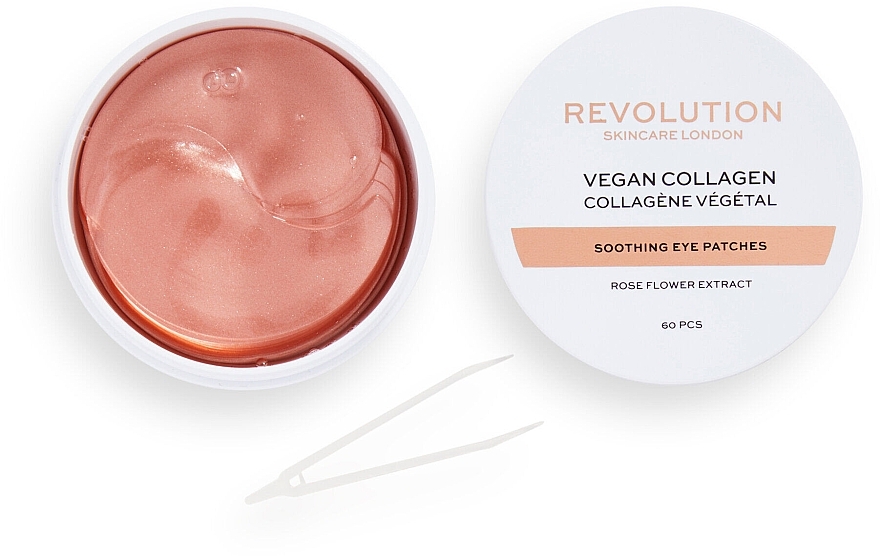 Collagen Eye Patch - Revolution Skincare Rose Gold Vegan Collagen Soothing Eye Patches — photo N1