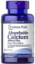 Fragrances, Perfumes, Cosmetics Supplement 'Calcium + Magnesium' - Puritan's Pride Absorbable Calcium 600mg plus Magnesium 300mg