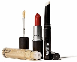 Fragrances, Perfumes, Cosmetics Set - M.A.C Stars Of The Party Kit Luxe Goldfinch (lipstick/3g + lip/primer/1.7g + lipglass/3.1g)