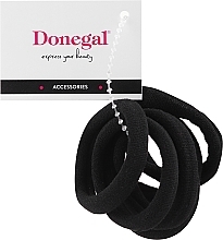Hair Ties, 6 pcs, black - Donegal — photo N1