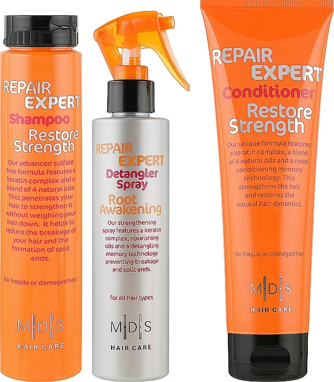 Set "Thickness Repair. Hair Rescue" - Mades Cosmetics (sham/250ml + cond/250ml + spray/200ml) — photo N2