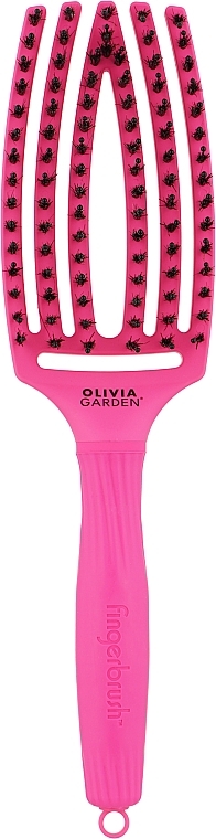 Hair Brush - Olivia Garden Finger Brush Neon Pink — photo N1