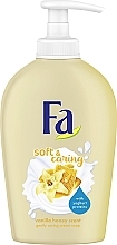 Fragrances, Perfumes, Cosmetics Liquid Soap - Fa Soft & Caring Vanilla Honey Scent Gently Caring Cream Soap