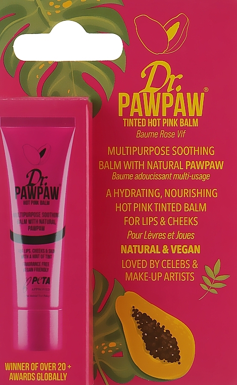 Koloryuj№cy balsam do ust - Dr. PAWPAW Hot Pink Balm — photo N2