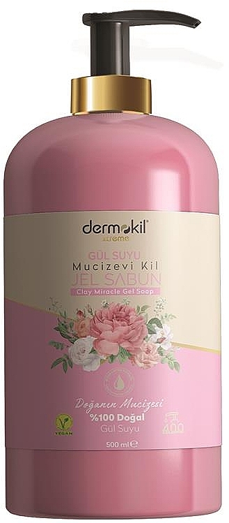 Hand Gel Soap - Dermokil Rose Water Miraculous Clay Gel Soap — photo N1