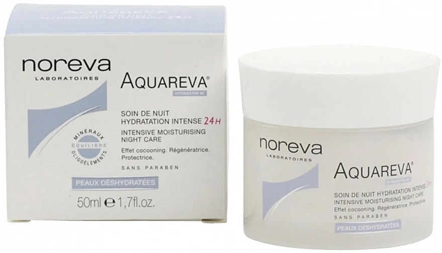 Facial Night Cream - Noreva Aquareva Intensive Moisturizing Night Care — photo N1