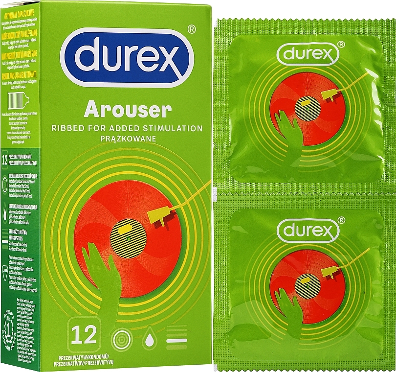 Ribbed Condoms, 12 pcs - Durex Arouser — photo N4