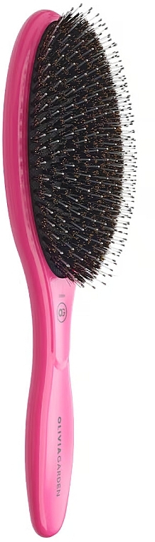 Hair Brush - Olivia Garden Expert Care Oval Boar&Nylon Bristles Pink — photo N2