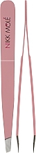 Tweezers Set, 2 pcs, pink, in case - Nikk Mole  — photo N4