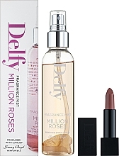 Fragrances, Perfumes, Cosmetics Delfy Million Roses - Set (b/spray/150ml + lipstick/4g)