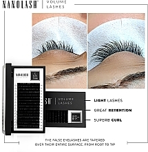 False Eyelashes D, 0.12 (9 mm) - Nanolash Volume Lashes — photo N3