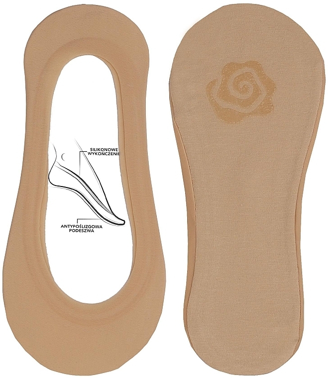 Women Ballet Socks, laser cut, beige - Moraj — photo N2