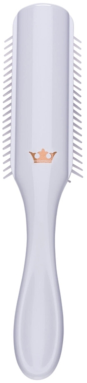 Hair Brush D3, white with gold crown - Denman Original Styler 7 Row D3 White With Gold Crown — photo N2
