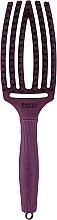 Curved Vented Hair Brush, purple - Olivia Garden Fingerbrush Think Pink 2022 Deep Purple — photo N2