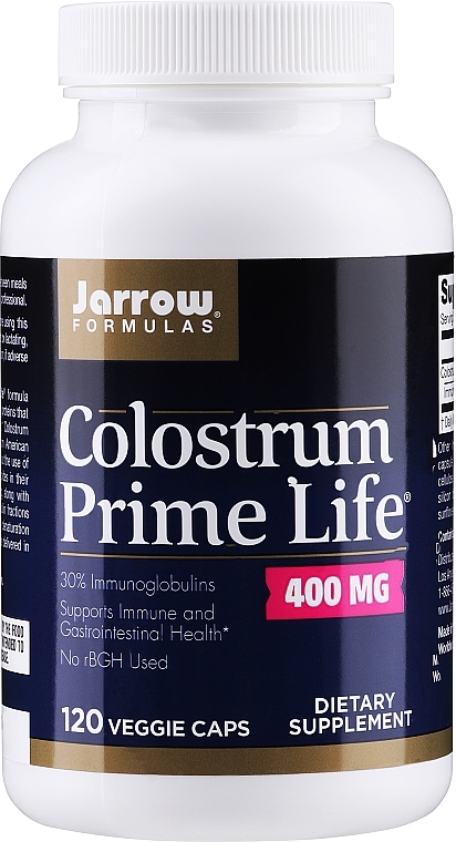 Immune Support Dietary Supplement - Jarrow Formulas Colostrum Prime Life 400mg — photo N1