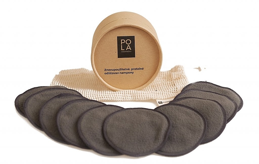 Face Cleansing Sponge Set with Carbon Fiber, 10 pcs - Pola Cosmetics — photo N1