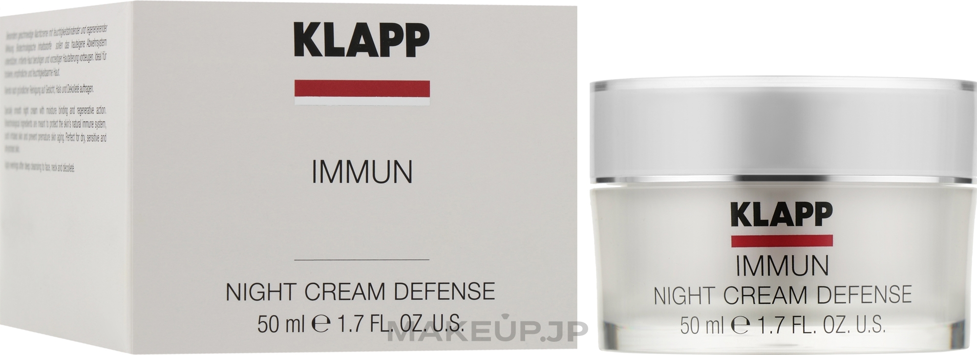 Intensive Night Care Cream - Klapp Immun Night Cream Defense — photo 50 ml