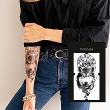 Temporary Tattoo "Indomitable Wolf" - Tattooshka — photo N54