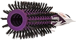 Round Massage Hair Brush, nylon bristles, lilac - Titania — photo N2