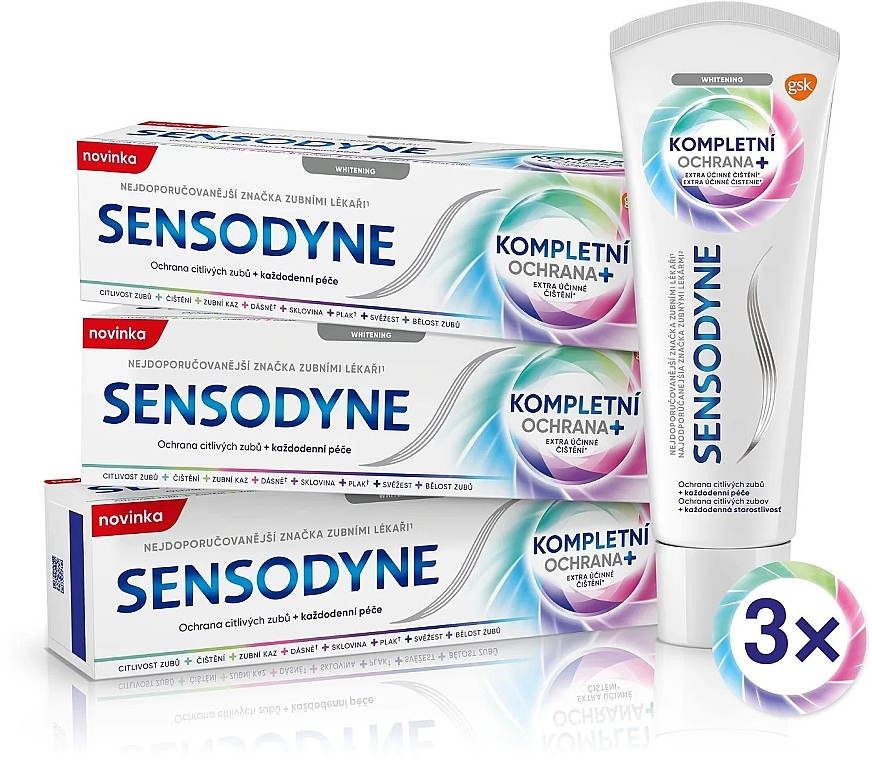 Set - Sensodyne Complete Protection+ Set (toothpaste/75mlx3) — photo N1