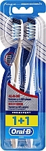 40 Medium Toothbrush Set "Extra Cleansing. All in One", blue+brown - Oral-B Pro-Expert CrossAction All in One — photo N1