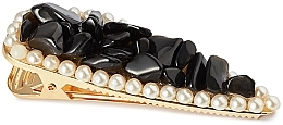 Black Obsidian Hair Clip - Crystallove Black Obsidian Hair Clip — photo N3