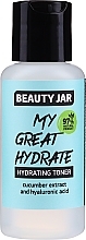 Fragrances, Perfumes, Cosmetics Hydrating Toner with Cucumber Extract & Hyaluronic Acid - Beauty Jar My Great Hydrate Hydrating Toner
