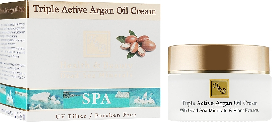 Active Face Cream with Argan Oil - Health And Beauty Triple Active Argan Oil Cream — photo N1