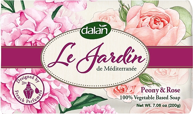 Dalan Le Jardin Perfumed Toilet Soap 'Peony & Rose', 200 g - Dalan Le Jardin Peony & Rose Soap — photo N1