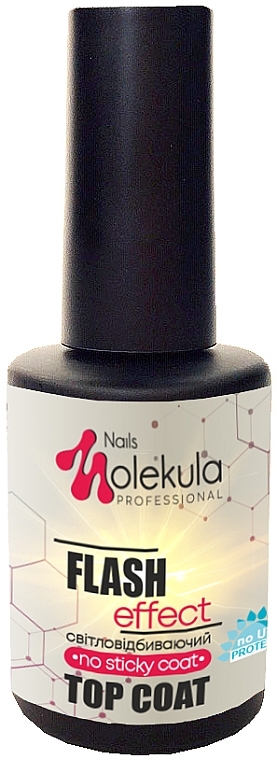 Reflective No Wipe Top Coat - Nails Molekula Top Coat Flash Effect — photo N2