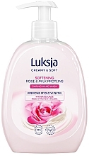 Liquid Cream Soap "Rose & Milk Proteins" - Luksja Creamy & Soft Softening Rose & Milk Proteins Caring Hand Wash — photo N3