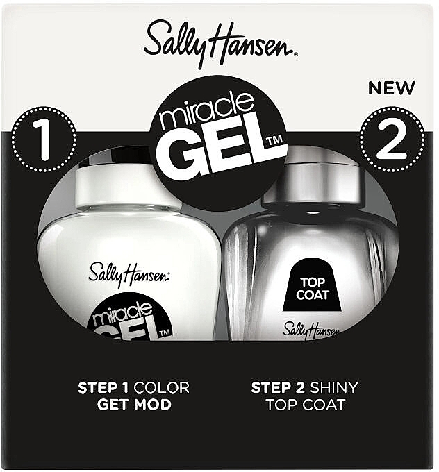 Nail Set - Sally Hansen Miracle Gel Duo 900 (n/polish/14.7ml + top/14.7ml) (470) — photo N1