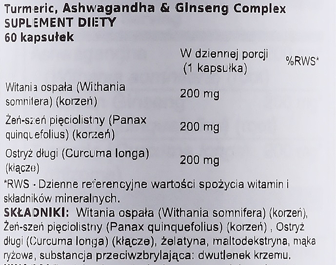 Dietary Supplement 'Turmeric, Ashwagandha & Ginseng' - Swanson Turmeric, Ashwagandha & Ginseng Complex — photo N14