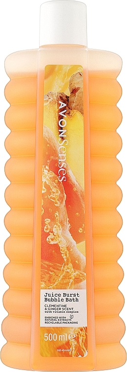 Bath Foam with Clementine and Ginger - Avon Senses Juice Burst Bubble Bath Clementine & Ginger Scent — photo N1