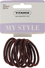 Fragrances, Perfumes, Cosmetics Elastic Hair Ties, 4 mm, 9 pcs, brown - Titania