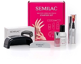 Fragrances, Perfumes, Cosmetics Set - Semilac Starter Set One Step (lamp + n/cl/50ml + n/polish/marker/3ml + n/oil/7ml + n/file/1pc)