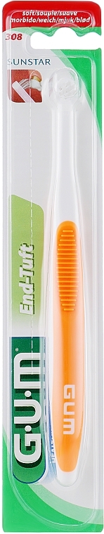 End-Tuft Toothbrush, soft, orange - G.U.M Soft Toothbrush — photo N1