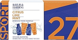 Set - Baylis & Harding Citrus Lime & Mint Men's Refreshing Travel Essentials Gift Set (f/wash/100ml + shm/100ml + ash/balm/50ml + sh/gel/50ml) — photo N1