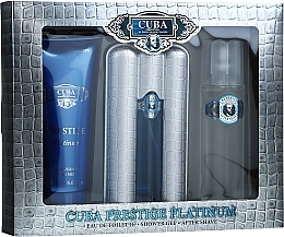 Fragrances, Perfumes, Cosmetics Cuba Prestige Platinum - Set (edt/90ml + af/sh/100ml + sh/gel/200ml)	