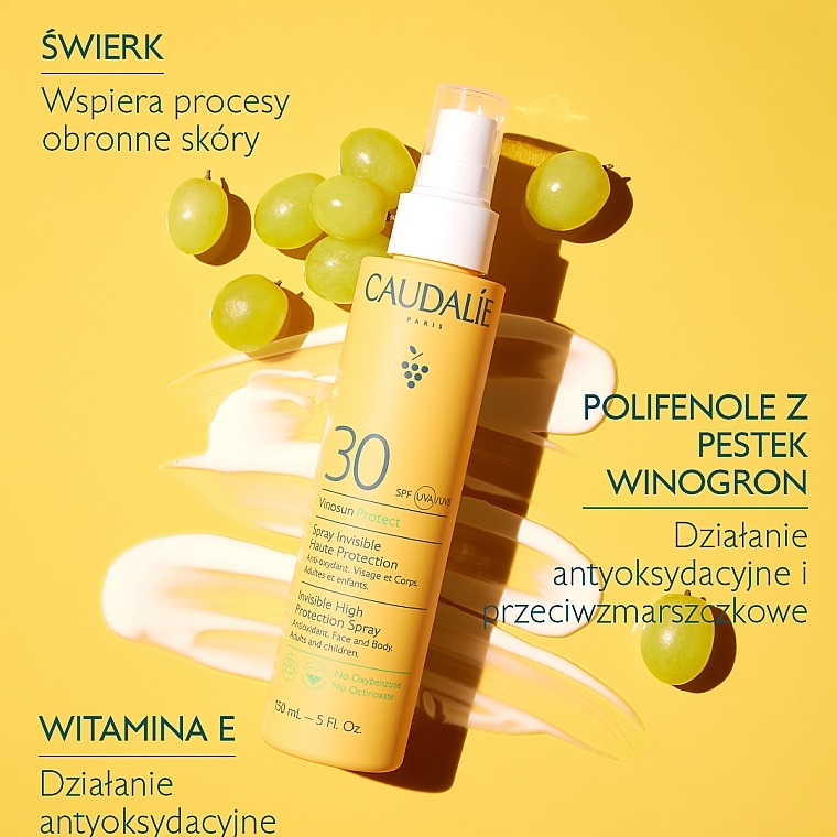 Face & Body Sun Cream - Caudalie Vinosun Protect Spray Invisible SPF30 — photo N5